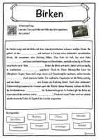 Vorschau - Unterrichtsreihen - Birken Lückentext mit Wortspeicher Hörverstehen und Suchsel - Seite 1