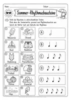Vorschau - Stundenentwürfe - Rhythmusbausteine Sommer | Arbeitsblätter, Bildkarten & Rhythmuskarten für den Musikunterricht Klasse 1–4 - Seite 2