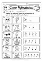 Vorschau - Stundenentwürfe - Rhythmusbausteine Sommer | Arbeitsblätter, Bildkarten & Rhythmuskarten für den Musikunterricht Klasse 1–4 - Seite 3