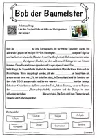 Vorschau - Unterrichtsreihen - Bob der Baumeister Lückentext mit Wortspeicher Hörverstehen und Suchsel - Seite 1