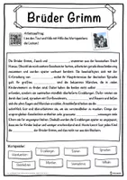 Vorschau - Unterrichtsreihen - Brüder Grimm Lückentext mit Wortspeicher Hörverstehen und Suchsel - Seite 1