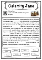 Vorschau - Unterrichtsreihen - Calamity Jane Lückentext mit Wortspeicher Hörverstehen und Suchsel - Seite 1