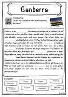 Vorschau - Unterrichtsreihen - Canberra Lückentext mit Wortspeicher Hörverstehen und Suchsel - Seite 1
