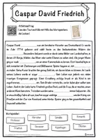 Vorschau - Unterrichtsreihen - Caspar David Friedrich Lückentext mit Wortspeicher Hörverstehen und Suchsel - Seite 1