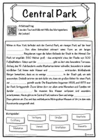 Vorschau - Unterrichtsreihen - Central Park Lückentext mit Wortspeicher Hörverstehen und Suchsel - Seite 1
