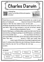 Vorschau - Unterrichtsreihen - Charles Darwin Lückentext mit Wortspeicher Hörverstehen und Suchsel - Seite 1