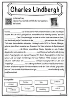 Vorschau - Unterrichtsreihen - Charles Lindbergh Lückentext mit Wortspeicher Hörverstehen und Suchsel - Seite 1