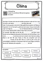 Vorschau - Unterrichtsreihen - China Lückentext mit Wortspeicher Hörverstehen und Suchsel - Seite 1