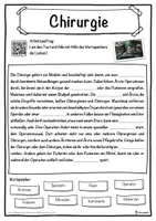 Vorschau - Unterrichtsreihen - Chirurgie Lückentext mit Wortspeicher Hörverstehen und Suchsel - Seite 1