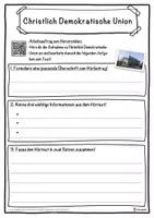 Vorschau - Unterrichtsreihen - Christlich Demokratische Union Lückentext mit Wortspeicher Hörverstehen und Suchsel - Seite 3