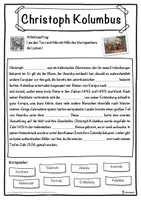 Vorschau - Unterrichtsreihen - Christoph Kolumbus Lückentext mit Wortspeicher Hörverstehen und Suchsel - Seite 1