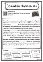 Vorschau - Unterrichtsreihen - Comedian Harmonists Lückentext mit Wortspeicher Hörverstehen und Suchsel - Seite 1