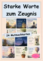 Vorschau - Mal- und Bastelvorlagen - Starke Worte zum Zeugnis – 24 wertschätzende Mutmacher-Karten - Deckblatt