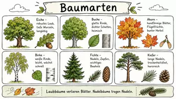 Vorschau - Arbeitsblätter - Arbeitsblätter mit Lückentexten zum Thema "Baumarten" + Mindmap + Infografik - Seite 2