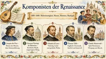 Vorschau - Arbeitsblätter - Arbeitsblätter zum Thema "Komponisten der Renaissance" + Lösung & MP3 + Mindmap + Infografiken - Seite 1