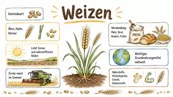 Vorschau - Arbeitsblätter - Arbeitsblätter zum Thema "Weizen" + Lösung & MP3 + Mindmap + Infografik - Seite 1