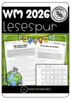 Vorschau - Arbeitsblätter - Lesespurgeschichte Fußball-WM 2026 - 3 Niveaustufen - Deckblatt