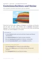 Vorschau - Arbeitsblätter - Gesteinsschichten und Steine Geografie - Seite 1