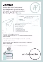 Vorschau - Arbeitsblätter - Creative Tasks based on Zombie by The Cranberries - Deckblatt