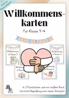 Vorschau - Bildkarten - Willkommenskarten neues Schuljahr (Kl. 1-4) - Deckblatt