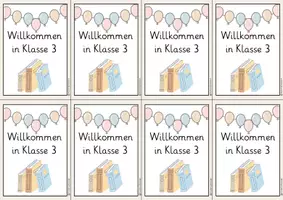 Vorschau - Bildkarten - Willkommenskarten neues Schuljahr (Kl. 1-4) - Seite 3