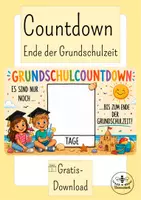 Vorschau - Poster - Abschied Grundschule - Feriencountdown für Classroommanagement - Kostenlos zum Schuljahresende - Deckblatt