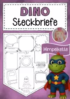 Vorschau - Mal- und Bastelvorlagen - Steckbrief Kennenlernen Dinoklasse Klassentier Dino - Deckblatt