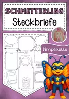 Vorschau - Mal- und Bastelvorlagen - Steckbrief Kennenlernen Schmetterlingsklasse - Deckblatt