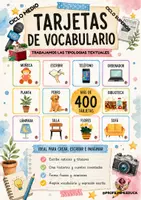Vista previa - Hojas de trabajo - PACK TARJETAS DE VOCABULARIO PARA TRABAJAR LAS TIPOLOGÍAS TEXTUALES - Portada