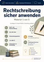 Vorschau - Arbeitsblätter - Rechtschreibung Grundlagen Arbeitsblätter für Ausbildungsvorbereitung und BFS - Deckblatt