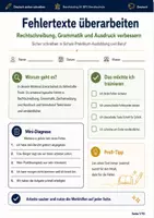 Vorschau - Arbeitsblätter - Fehlertexte überarbeiten Deutsch Arbeitsblätter Berufskolleg Schreibtraining - Seite 1