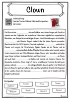 Vorschau - Unterrichtsreihen - Clown Lückentext mit Wortspeicher Hörverstehen und Suchsel - Seite 1