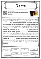 Vorschau - Unterrichtsreihen - Darts Lückentext mit Wortspeicher Hörverstehen und Suchsel - Seite 1