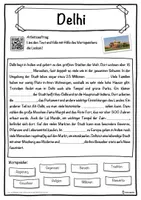 Vorschau - Unterrichtsreihen - Delhi Lückentext mit Wortspeicher Hörverstehen und Suchsel - Seite 1