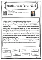 Vorschau - Unterrichtsreihen - Demokratische Partei (USA) Lückentext mit Wortspeicher Hörverstehen und Suchsel - Seite 1