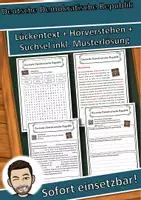 Vorschau - Unterrichtsreihen - Deutsche Demokratische Republik Lückentext mit Wortspeicher Hörverstehen und Suchsel - Deckblatt