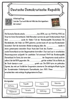 Vorschau - Unterrichtsreihen - Deutsche Demokratische Republik Lückentext mit Wortspeicher Hörverstehen und Suchsel - Seite 1