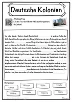 Vorschau - Unterrichtsreihen - Deutsche Kolonien Lückentext mit Wortspeicher Hörverstehen und Suchsel - Seite 1