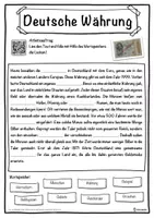 Vorschau - Unterrichtsreihen - Deutsche Währung Lückentext mit Wortspeicher Hörverstehen und Suchsel - Seite 1