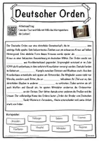 Vorschau - Unterrichtsreihen - Deutscher Orden Lückentext mit Wortspeicher Hörverstehen und Suchsel - Seite 1