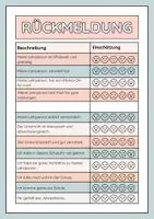 Vorschau - Arbeitsblätter - Feedback von SuS an Lehrperson - Seite 1