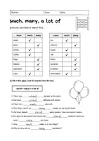Vorschau - Arbeitsblätter - Much, Many, A lot of (Quantifiers): Grammar (English) - Seite 2