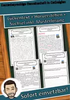 Vorschau - Unterrichtsreihen - Deutschsprachige Gemeinschaft in Ostbelgien Lückentext mit Wortspeicher Hörverstehen und Suchsel - Deckblatt
