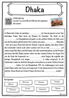 Vorschau - Unterrichtsreihen - Dhaka Lückentext mit Wortspeicher Hörverstehen und Suchsel - Seite 1
