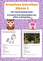 Vorschau - Stundenentwürfe - Kreatives Schreiben Klasse 3 – Ein Tag im Zauberwald | Schreibaufgaben mit Hilfen & Beispielen - Deckblatt