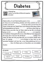 Vorschau - Unterrichtsreihen - Diabetes Lückentext mit Wortspeicher Hörverstehen und Suchsel - Seite 1