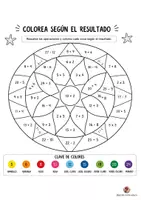 Vista previa - Hojas de trabajo - CALCULA Y PINTA SEGÚN LOS COLORES - Portada