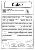 Vorschau - Unterrichtsreihen - Diabolo Lückentext mit Wortspeicher Hörverstehen und Suchsel - Seite 1