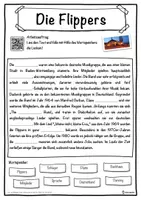 Vorschau - Unterrichtsreihen - Die Flippers Lückentext mit Wortspeicher Hörverstehen und Suchsel - Seite 1