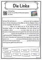 Vorschau - Unterrichtsreihen - Die Linke Lückentext mit Wortspeicher Hörverstehen und Suchsel - Seite 1